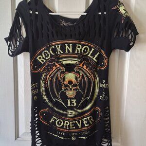 Wornstar Sirens Woman XS Rock and Roll Forever Cut T-shirt